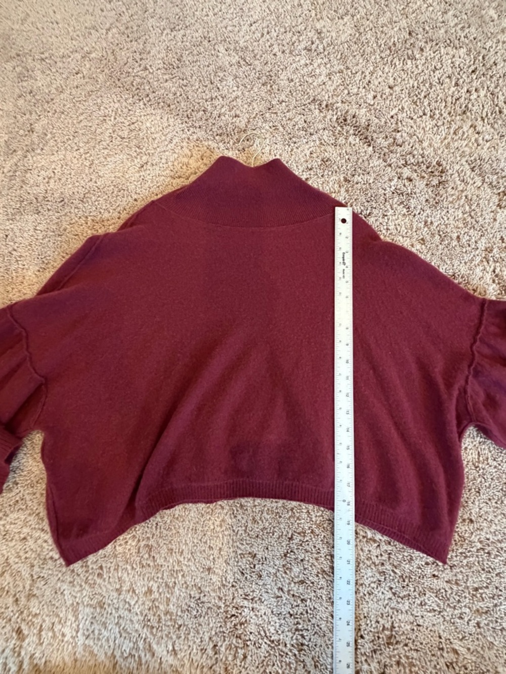 Small free people so low so high Relaxed cashmere Turtleneck Sweater Wine Red - Picture 16 of 17